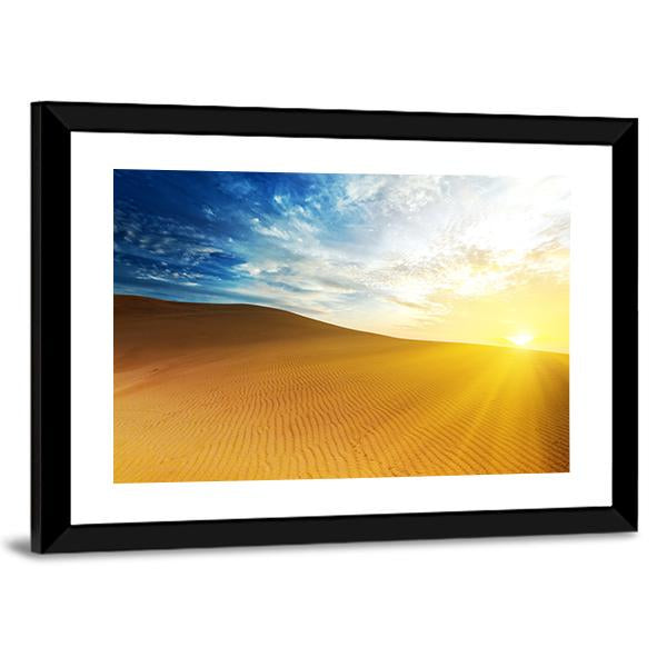 Sandy Desert At Sunrise Time Vietnam Mui ne Canvas Wall Art-3 Horizontal-Gallery Wrap-25" x 16"-Tiaracle