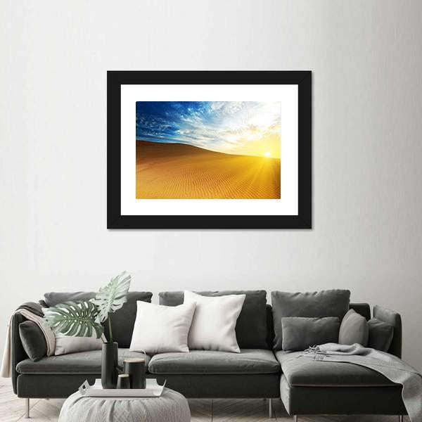 Sandy Desert At Sunrise Time Vietnam Mui ne Canvas Wall Art-3 Horizontal-Gallery Wrap-25" x 16"-Tiaracle