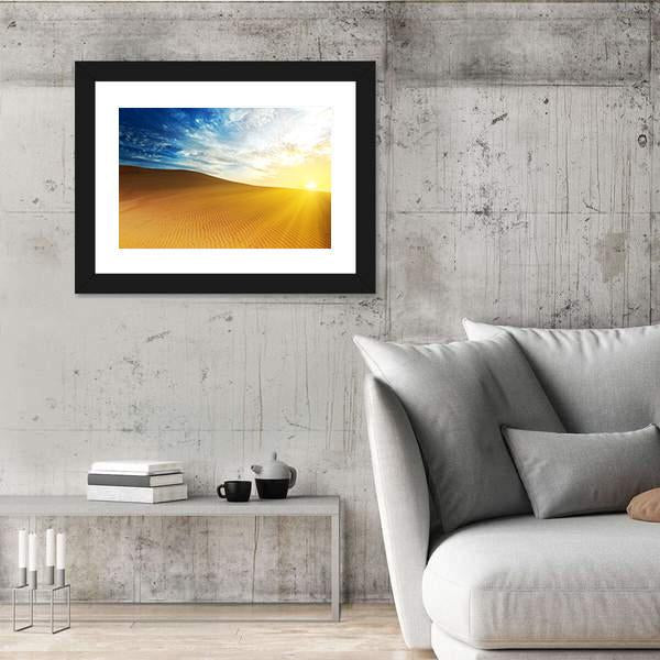 Sandy Desert At Sunrise Time Vietnam Mui ne Canvas Wall Art-3 Horizontal-Gallery Wrap-25" x 16"-Tiaracle