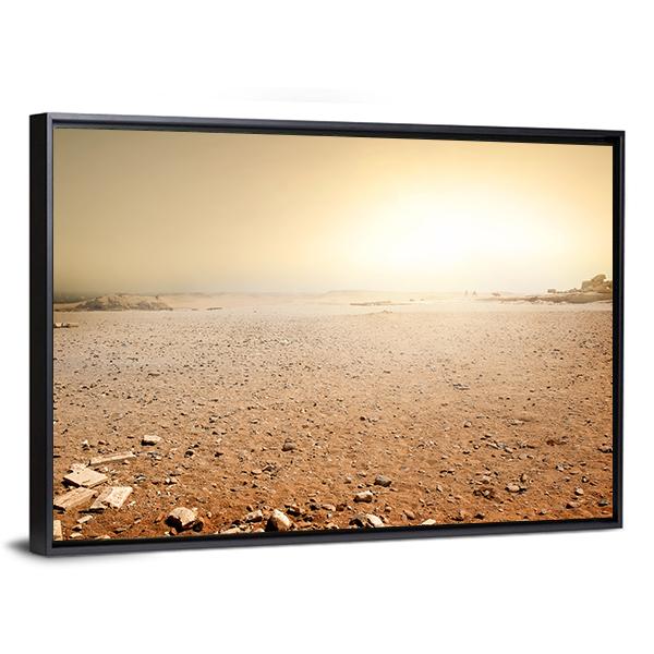 Sandy Desert In Egypt At The Sunset Canvas Wall Art-3 Horizontal-Gallery Wrap-25" x 16"-Tiaracle