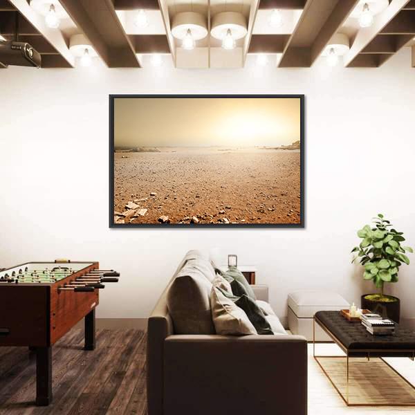 Sandy Desert In Egypt At The Sunset Canvas Wall Art-3 Horizontal-Gallery Wrap-25" x 16"-Tiaracle