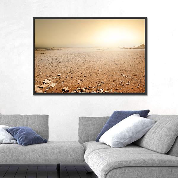 Sandy Desert In Egypt At The Sunset Canvas Wall Art-3 Horizontal-Gallery Wrap-25" x 16"-Tiaracle