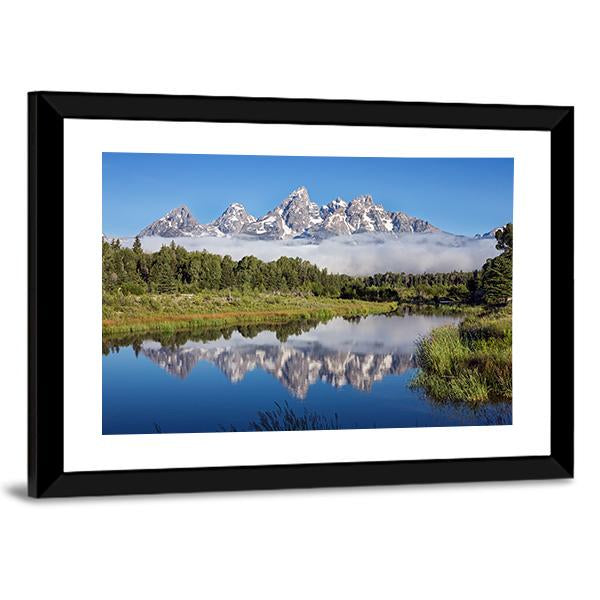 Sank River In Grand Teton National Park Wyoming Canvas Wall Art-3 Horizontal-Gallery Wrap-25" x 16"-Tiaracle
