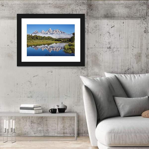 Sank River In Grand Teton National Park Wyoming Canvas Wall Art-3 Horizontal-Gallery Wrap-25" x 16"-Tiaracle