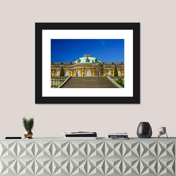 Sans-Souci Palace In Posdam In Germany Canvas Wall Art-1 Piece-Framed Print-20" x 16"-Tiaracle