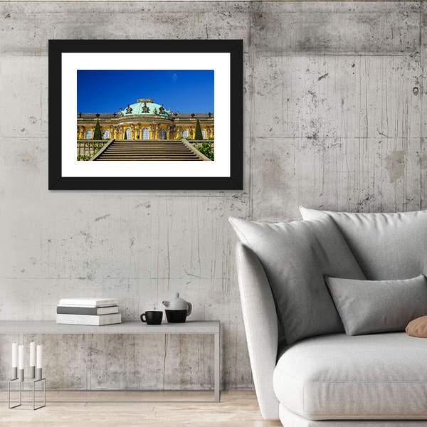 Sans-Souci Palace In Posdam In Germany Canvas Wall Art-3 Horizontal-Gallery Wrap-25" x 16"-Tiaracle