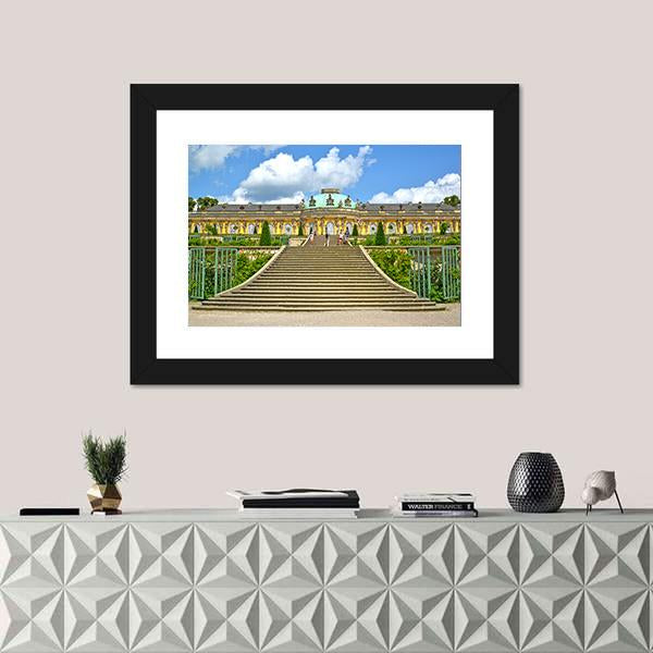 Sanssouci Palace Canvas Wall Art-1 Piece-Framed Print-42" x 14"-Tiaracle