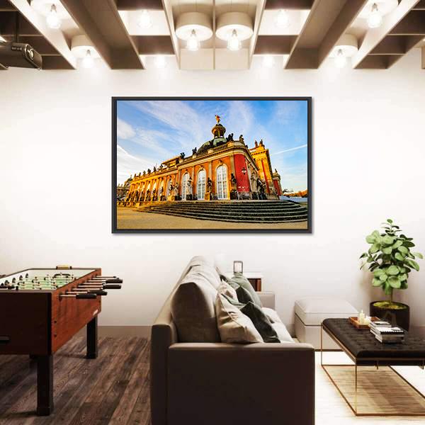 Sanssouci Palace In Potsdam Canvas Wall Art-1 Piece-Floating Frame-36" x 24"-Tiaracle