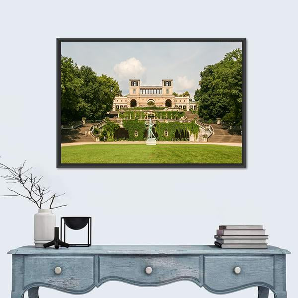 Sanssouci Park Germany Canvas Wall Art-1 Piece-Floating Frame-36" x 24"-Tiaracle