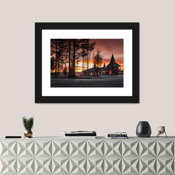 Santa Claus Village In Finland Canvas Wall Art-1 Piece-Framed Print-20" x 16"-Tiaracle