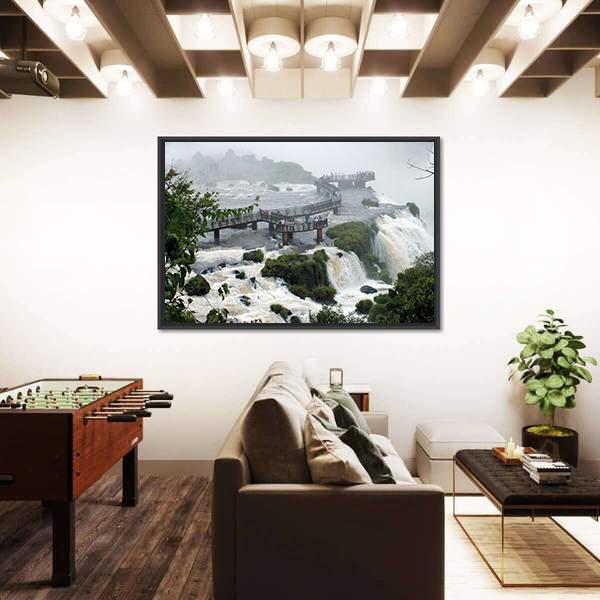 Santa Maria Falls In Brazil Canvas Wall Art-3 Horizontal-Gallery Wrap-25" x 16"-Tiaracle