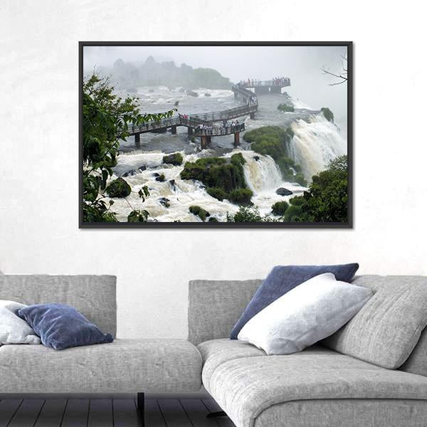 Santa Maria Falls In Brazil Canvas Wall Art-3 Horizontal-Gallery Wrap-25" x 16"-Tiaracle