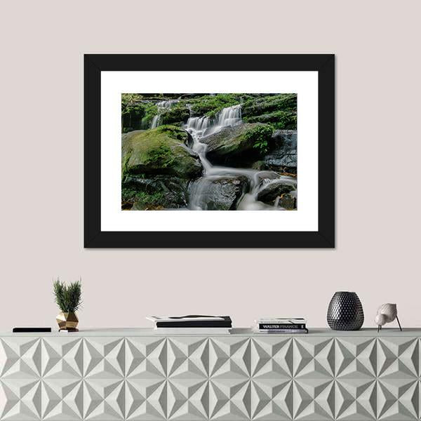 Sarai Berunyau Waterfall Canvas Wall Art-1 Piece-Framed Print-20" x 16"-Tiaracle