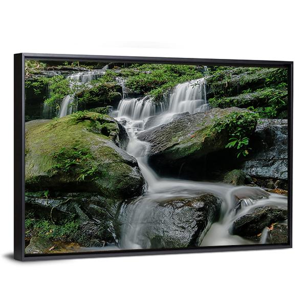 Sarai Berunyau Waterfall Canvas Wall Art-3 Horizontal-Gallery Wrap-25" x 16"-Tiaracle