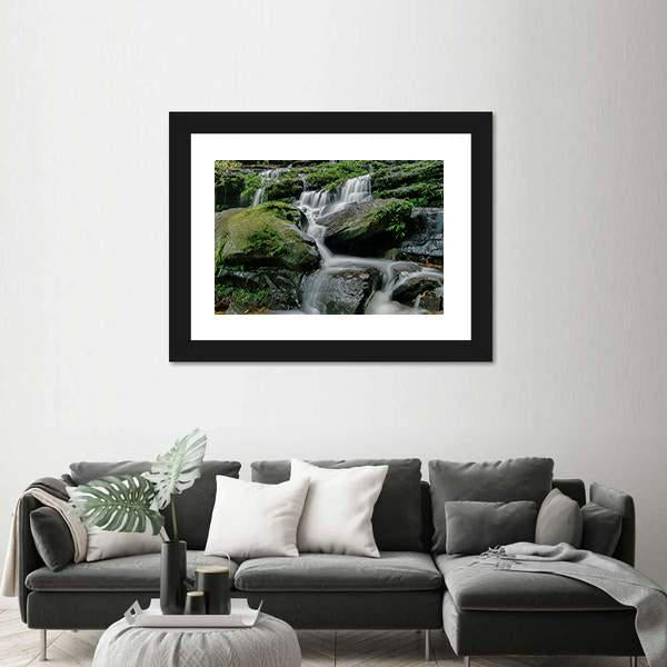 Sarai Berunyau Waterfall Canvas Wall Art-3 Horizontal-Gallery Wrap-25" x 16"-Tiaracle