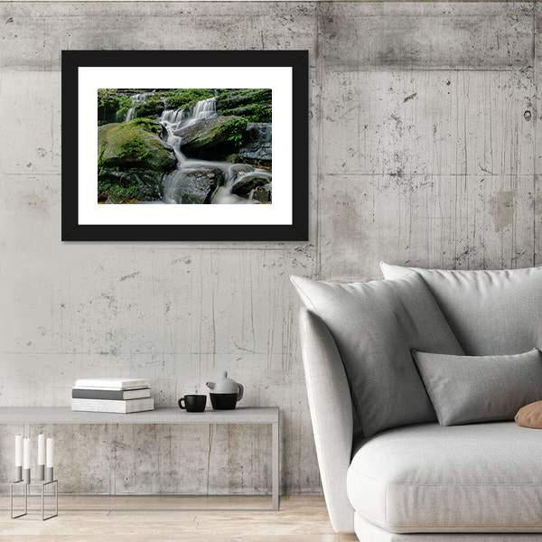Sarai Berunyau Waterfall Canvas Wall Art-3 Horizontal-Gallery Wrap-25" x 16"-Tiaracle