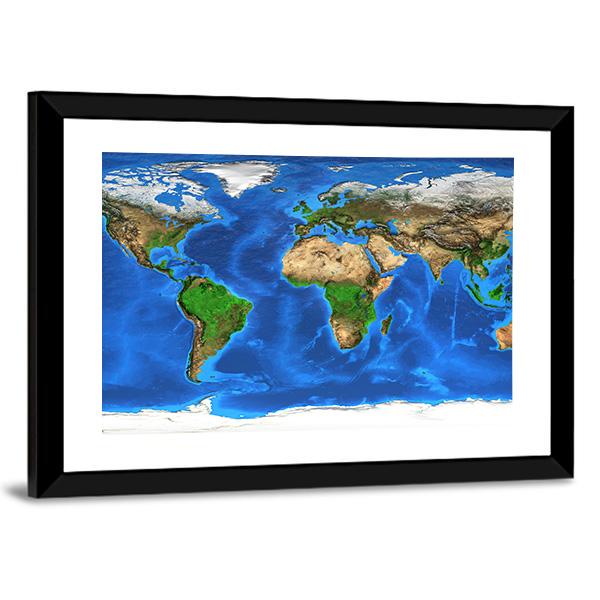 Satellite View Of The Earth Canvas Wall Art-5 Horizontal-Gallery Wrap-22" x 12"-Tiaracle