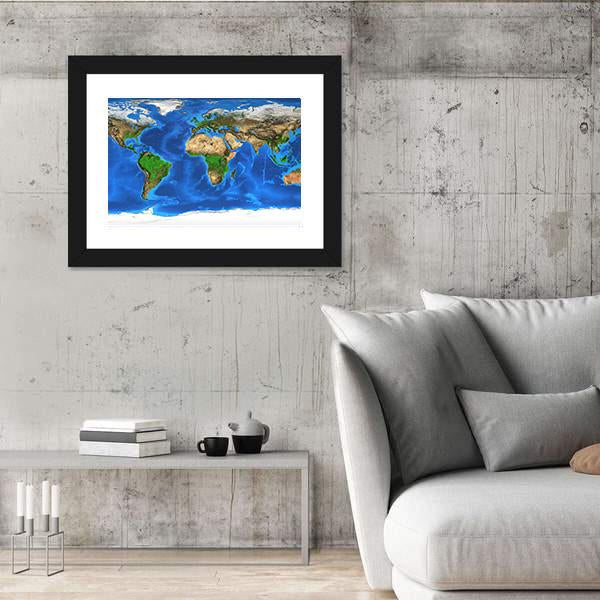 Satellite View Of The Earth Canvas Wall Art-5 Horizontal-Gallery Wrap-22" x 12"-Tiaracle