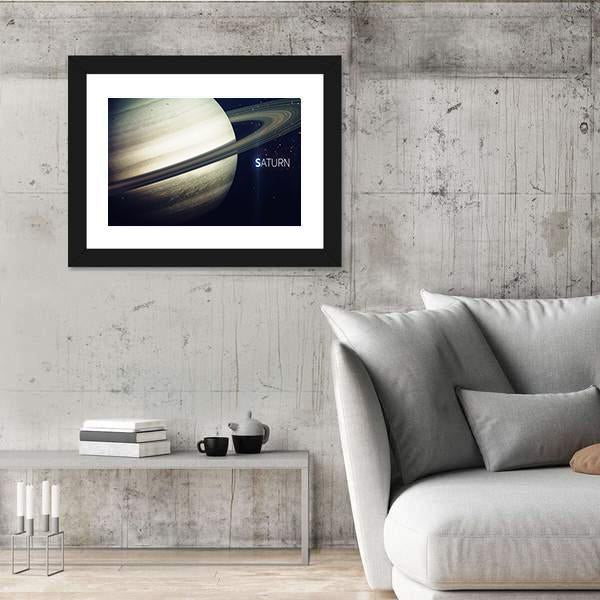 Saturn With Its Rings Canvas Wall Art-3 Horizontal-Gallery Wrap-25" x 16"-Tiaracle