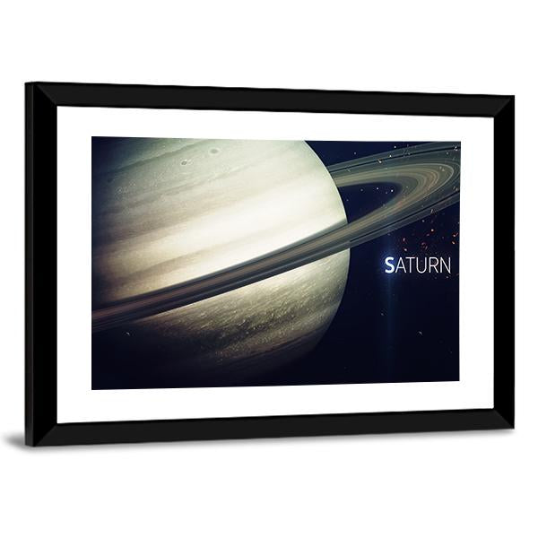 Saturn With Its Rings Canvas Wall Art-3 Horizontal-Gallery Wrap-25" x 16"-Tiaracle