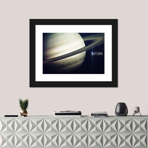 Saturn With Its Rings Canvas Wall Art-3 Horizontal-Gallery Wrap-25" x 16"-Tiaracle
