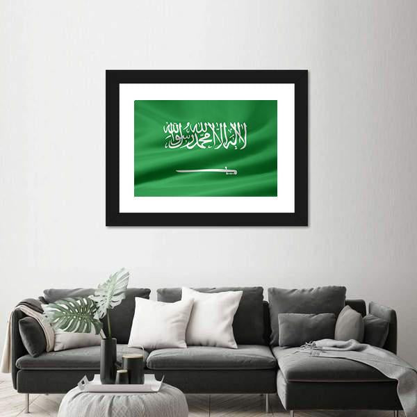 Saudi Arabia Flag Canvas Wall Art-1 Piece-Framed Print-20" x 16"-Tiaracle