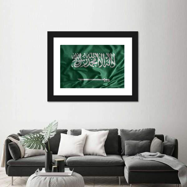 Saudi Arabia Flag Canvas Wall Art-1 Piece-Framed Print-20" x 16"-Tiaracle