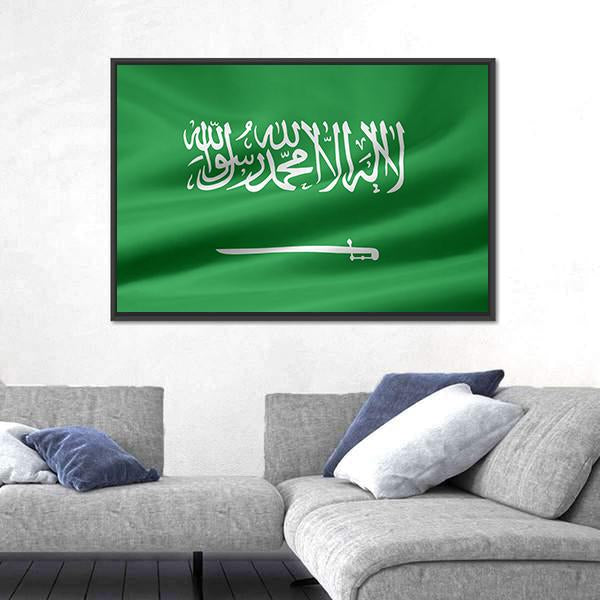 Saudi Arabia Flag Canvas Wall Art-5 Horizontal-Gallery Wrap-22" x 12"-Tiaracle
