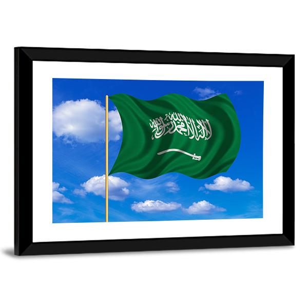 Saudi Arabian Flag Canvas Wall Art-5 Horizontal-Gallery Wrap-22" x 12"-Tiaracle