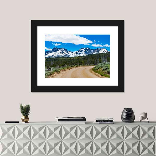 Sawtooth Scenic Byway In Idaho Canvas Wall Art-1 Piece-Framed Print-20" x 16"-Tiaracle