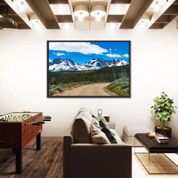 Sawtooth Scenic Byway In Idaho Canvas Wall Art-3 Horizontal-Gallery Wrap-25" x 16"-Tiaracle