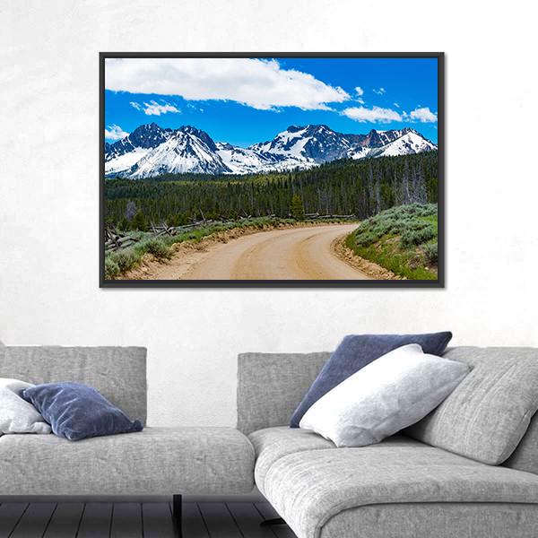 Sawtooth Scenic Byway In Idaho Canvas Wall Art-3 Horizontal-Gallery Wrap-25" x 16"-Tiaracle