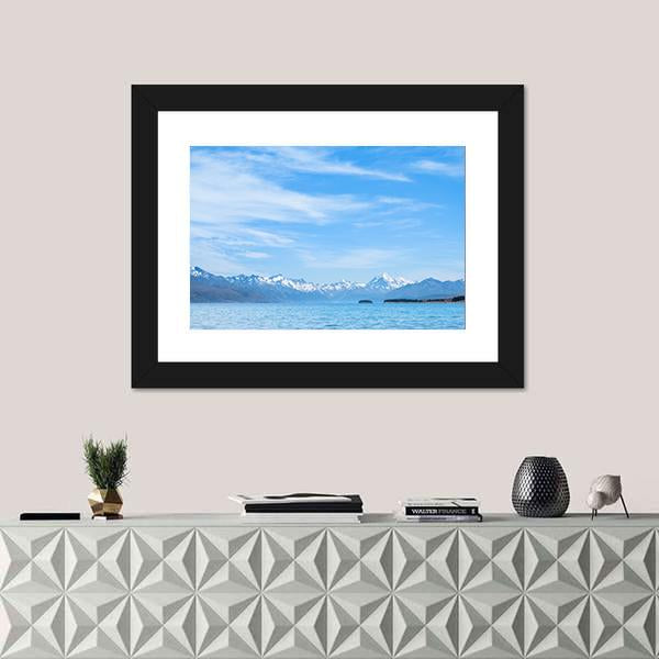 Scene Of Mt Cook Beside The Lake Canvas Wall Art-1 Piece-Framed Print-20" x 16"-Tiaracle