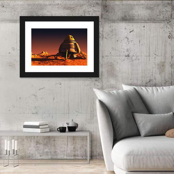Scene Of The Astronaut On Mars Canvas Wall Art-5 Horizontal-Gallery Wrap-22" x 12"-Tiaracle
