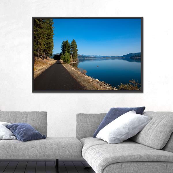 Scenery Of A Clam Blue Lake Canvas Wall Art-3 Horizontal-Gallery Wrap-25" x 16"-Tiaracle