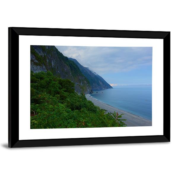 Scenery Of Cliffs Near Sea In Taiwan Canvas Wall Art-3 Horizontal-Gallery Wrap-25" x 16"-Tiaracle