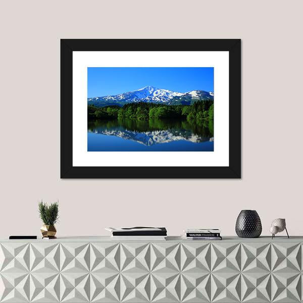 Scenery Of Green Mt Chokai Canvas Wall Art-1 Piece-Framed Print-20" x 16"-Tiaracle