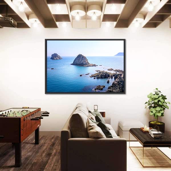Scenery Of Oryukdo Islands In Busan Canvas Wall Art-1 Piece-Floating Frame-24" x 16"-Tiaracle