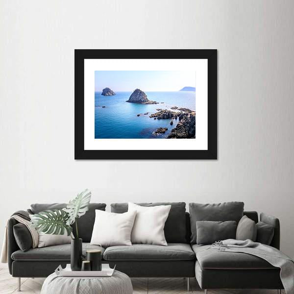 Scenery Of Oryukdo Islands In Busan Canvas Wall Art-1 Piece-Framed Print-20" x 16"-Tiaracle