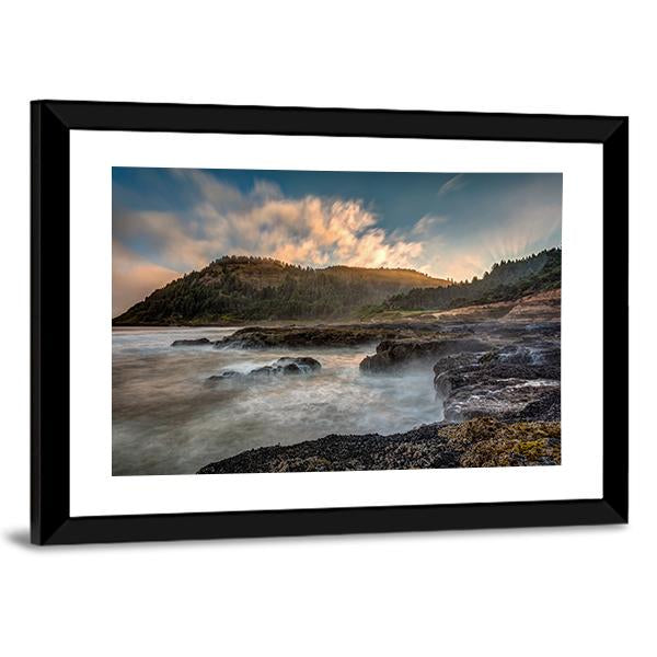 Scenic Cape Perpetua On The Oregon Coast Canvas Wall Art-5 Horizontal-Gallery Wrap-22" x 12"-Tiaracle