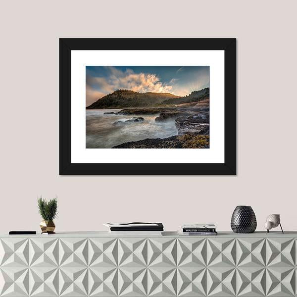 Scenic Cape Perpetua On The Oregon Coast Canvas Wall Art-5 Horizontal-Gallery Wrap-22" x 12"-Tiaracle