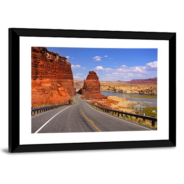 Scenic Desert Drive Canvas Wall Art-3 Horizontal-Gallery Wrap-25" x 16"-Tiaracle