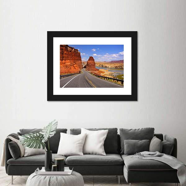 Scenic Desert Drive Canvas Wall Art-3 Horizontal-Gallery Wrap-25" x 16"-Tiaracle