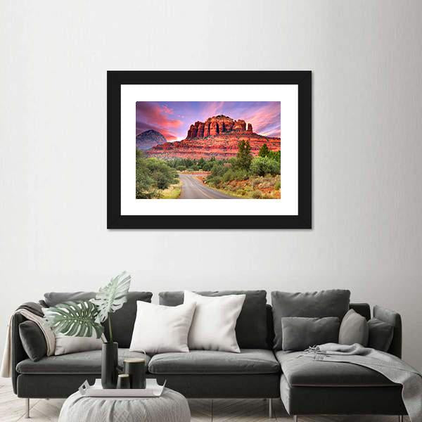 Scenic Drive Through Sedona Arizona Canvas Wall Art-1 Piece-Framed Print-30" x 20"-Tiaracle