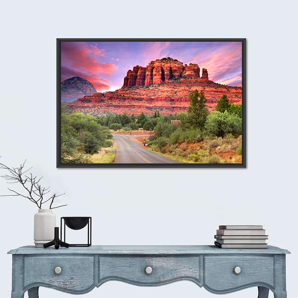Scenic Drive Through Sedona Arizona Canvas Wall Art-5 Horizontal-Gallery Wrap-22" x 12"-Tiaracle