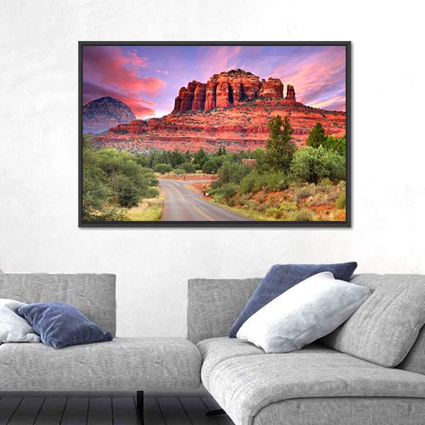 Scenic Drive Through Sedona Arizona Canvas Wall Art-5 Horizontal-Gallery Wrap-22" x 12"-Tiaracle