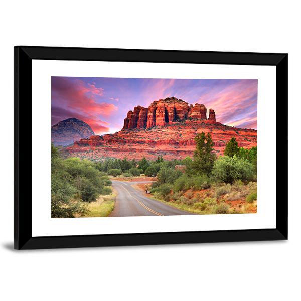 Scenic Drive Through Sedona Arizona Canvas Wall Art-5 Horizontal-Gallery Wrap-22" x 12"-Tiaracle