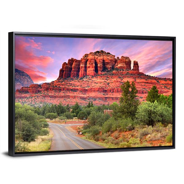 Scenic Drive Through Sedona Arizona Canvas Wall Art-5 Horizontal-Gallery Wrap-22" x 12"-Tiaracle