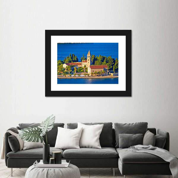 Scenic Island Of Vis Church Canvas Wall Art-3 Horizontal-Gallery Wrap-25" x 16"-Tiaracle