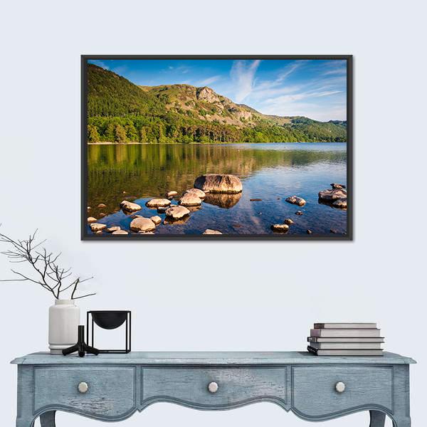 Scenic Lake District Cumbria Canvas Wall Art-1 Piece-Floating Frame-24" x 16"-Tiaracle